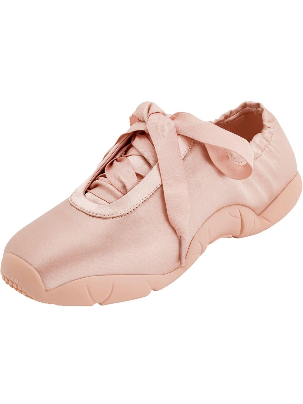 JW PEI Blush Pink Satin Ribbon Lace Ballet Style Sneaker